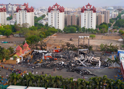 Rajkot civic body clears illegal constructions worth Rs 94 crore near TRP fire site | Rajkot civic body clears illegal constructions worth Rs 94 crore near TRP fire site