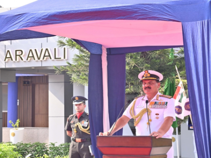 Navy chief Admiral Dinesh K. Tripathi commissions new tech hub INS Aravali | Navy chief Admiral Dinesh K. Tripathi commissions new tech hub INS Aravali