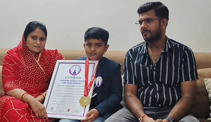 Gujarat: 7-year-old boy recites 200 Pi digits in 24 seconds, dedicates feat to PM Modi | Gujarat: 7-year-old boy recites 200 Pi digits in 24 seconds, dedicates feat to PM Modi