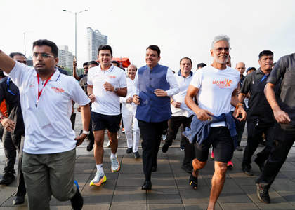 'Namo Yuva Run': Tejasvi Surya, Milind Soman push for drug-free, fit India | 'Namo Yuva Run': Tejasvi Surya, Milind Soman push for drug-free, fit India