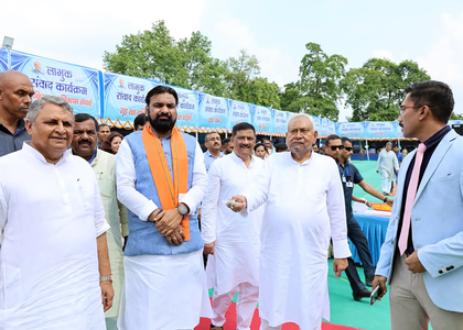 Nitish Kumar inaugurates, lays foundation stones for projects worth Rs 1,198.86 crore in West Champaran | Nitish Kumar inaugurates, lays foundation stones for projects worth Rs 1,198.86 crore in West Champaran