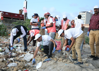 Over 51,000 kg of waste cleared in coastal cleanup drive across 10 Gujarat beaches | Over 51,000 kg of waste cleared in coastal cleanup drive across 10 Gujarat beaches Over 51,000 kg of waste cleared in coastal cleanup drive across 10 Gujarat beaches | Over 51,000 kg of waste cleared in coastal cleanup drive across 10 Gujarat beaches