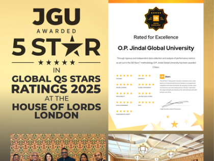 Jindal Global University awarded 5 stars in global QS ratings 2025 at House of Lords, London | Jindal Global University awarded 5 stars in global QS ratings 2025 at House of Lords, London
