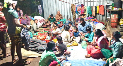 Flood in Hyderabad's Musi River inundates bus station | Flood in Hyderabad's Musi River inundates bus station