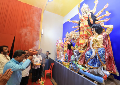 Durga Puja festivities grip Tripura; vigil tightened along 856-km border with Bangladesh | Durga Puja festivities grip Tripura; vigil tightened along 856-km border with Bangladesh