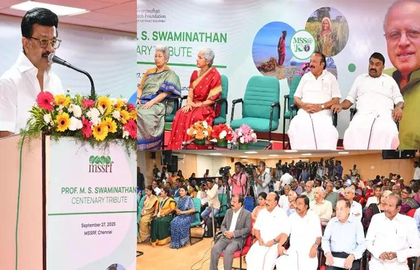 Stalin pays tribute to agricultural scientist MS Swaminathan at centenary memorial | Stalin pays tribute to agricultural scientist MS Swaminathan at centenary memorial