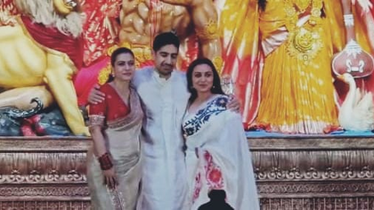 Rani, Kajol & Ayan Mukerji come together for the Durga Puja festivities | Rani, Kajol & Ayan Mukerji come together for the Durga Puja festivities
