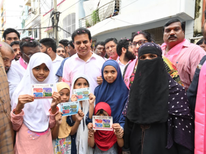 BRS distributes 'Congress debt cards' in Jubilee Hills to highlight 'unkept' promises | BRS distributes 'Congress debt cards' in Jubilee Hills to highlight 'unkept' promises