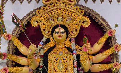 West Bengal: Devotees gather at temples to offer prayers on Maha Ashtami across the state | West Bengal: Devotees gather at temples to offer prayers on Maha Ashtami across the state