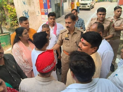 Vijaya Dashmi: Viral poster irks Samajwadi Party, lodges complaint | Vijaya Dashmi: Viral poster irks Samajwadi Party, lodges complaint