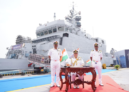 Navy commissions anti-submarine ship INS Androth | Navy commissions anti-submarine ship INS Androth