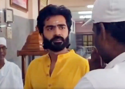 Simbu meditates at Vallalar temple in Vadalur | Simbu meditates at Vallalar temple in Vadalur