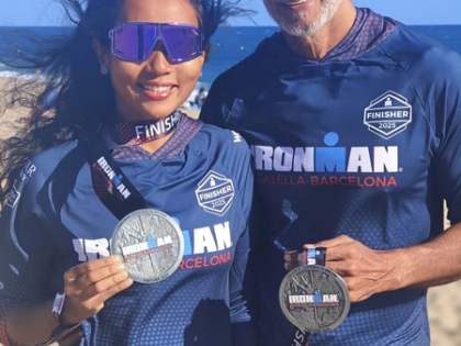 Milind Soman congratulates wife Ankita on becoming the first Assamese woman to complete Ironman | Milind Soman congratulates wife Ankita on becoming the first Assamese woman to complete Ironman