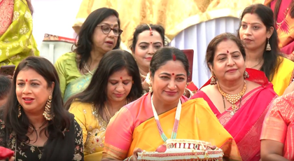Delhi CM Rekha Gupta participates in Karwa Chauth rituals with several women at her residence | Delhi CM Rekha Gupta participates in Karwa Chauth rituals with several women at her residence Delhi CM Rekha Gupta participates in Karwa Chauth rituals with several women at her residence | Delhi CM Rekha Gupta participates in Karwa Chauth rituals with several women at her residence
