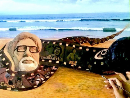 Sudarsan Pattnaik dedicates special sand art installation painting to Big B on 83rd b’day | Sudarsan Pattnaik dedicates special sand art installation painting to Big B on 83rd b’day Sudarsan Pattnaik dedicates special sand art installation painting to Big B on 83rd b’day | Sudarsan Pattnaik dedicates special sand art installation painting to Big B on 83rd b’day