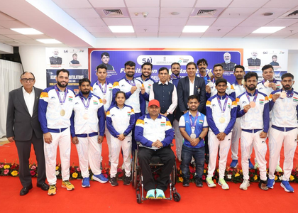 Sports minister Mansukh Mandaviya felicitates India’s para athletes after historic WPAC 2025 | Sports minister Mansukh Mandaviya felicitates India’s para athletes after historic WPAC 2025 Sports minister Mansukh Mandaviya felicitates India’s para athletes after historic WPAC 2025 | Sports minister Mansukh Mandaviya felicitates India’s para athletes after historic WPAC 2025