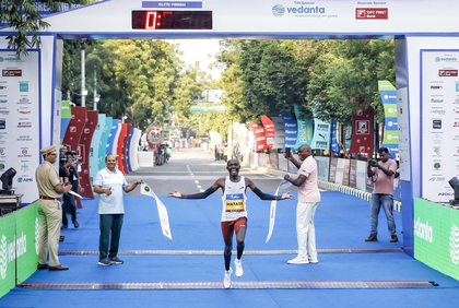 Delhi Half Marathon: Kenyans Matata and Rengeruk win memorable titles; Abhishek and Seema top among Indian runners | Delhi Half Marathon: Kenyans Matata and Rengeruk win memorable titles; Abhishek and Seema top among Indian runners Delhi Half Marathon: Kenyans Matata and Rengeruk win memorable titles; Abhishek and Seema top among Indian runners | Delhi Half Marathon: Kenyans Matata and Rengeruk win memorable titles; Abhishek and Seema top among Indian runners
