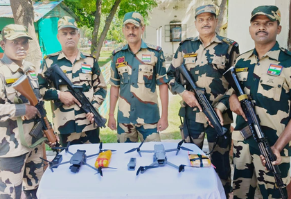 BSF foils cross-border smuggling bids, recovers five drones and pistol | BSF foils cross-border smuggling bids, recovers five drones and pistol