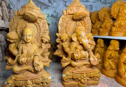 Ganesha and Lakshmi idols made from Varanasi’s Ganga soil in high demand | Ganesha and Lakshmi idols made from Varanasi’s Ganga soil in high demand Ganesha and Lakshmi idols made from Varanasi’s Ganga soil in high demand | Ganesha and Lakshmi idols made from Varanasi’s Ganga soil in high demand