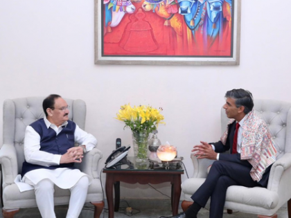 Union Minister JP Nadda, former UK PM Rishi Sunak discuss deepening ties | Union Minister JP Nadda, former UK PM Rishi Sunak discuss deepening ties Union Minister JP Nadda, former UK PM Rishi Sunak discuss deepening ties | Union Minister JP Nadda, former UK PM Rishi Sunak discuss deepening ties