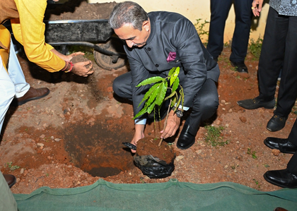 MoS Kirti Vardhan Singh plants sapling at Shree Swaminarayan temple Complex in Uganda | MoS Kirti Vardhan Singh plants sapling at Shree Swaminarayan temple Complex in Uganda MoS Kirti Vardhan Singh plants sapling at Shree Swaminarayan temple Complex in Uganda | MoS Kirti Vardhan Singh plants sapling at Shree Swaminarayan temple Complex in Uganda