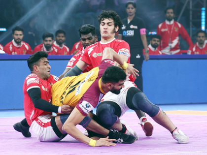 PKL 12: Telugu Titans hold nerve to edge past Gujarat Giants in low-scoring thriller | PKL 12: Telugu Titans hold nerve to edge past Gujarat Giants in low-scoring thriller PKL 12: Telugu Titans hold nerve to edge past Gujarat Giants in low-scoring thriller | PKL 12: Telugu Titans hold nerve to edge past Gujarat Giants in low-scoring thriller