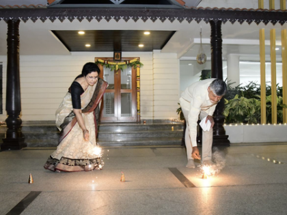 Andhra CM Chandrababu Naidu celebrates Diwali with wife | Andhra CM Chandrababu Naidu celebrates Diwali with wife Andhra CM Chandrababu Naidu celebrates Diwali with wife | Andhra CM Chandrababu Naidu celebrates Diwali with wife