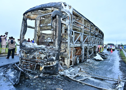 Andhra accident: Death toll in bus fire tragedy goes up to 19 | Andhra accident: Death toll in bus fire tragedy goes up to 19 Andhra accident: Death toll in bus fire tragedy goes up to 19 | Andhra accident: Death toll in bus fire tragedy goes up to 19