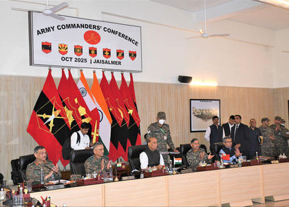 Defence Minister, CDS review security preparedness with Army leadership at Commanders’ Conference | Defence Minister, CDS review security preparedness with Army leadership at Commanders’ Conference Defence Minister, CDS review security preparedness with Army leadership at Commanders’ Conference | Defence Minister, CDS review security preparedness with Army leadership at Commanders’ Conference