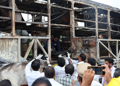 Andhra Pradesh bus fire tragedy: Bodies of 18 victims handed over to families | Andhra Pradesh bus fire tragedy: Bodies of 18 victims handed over to families Andhra Pradesh bus fire tragedy: Bodies of 18 victims handed over to families | Andhra Pradesh bus fire tragedy: Bodies of 18 victims handed over to families