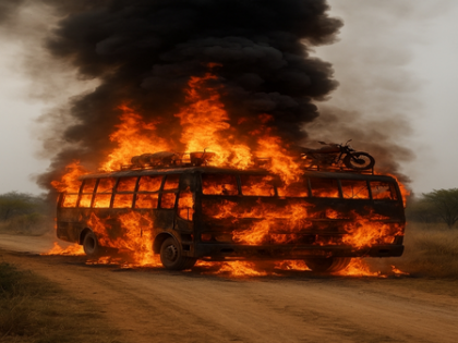 Rajasthan bus fire: Vehicle took unpaved road, hit high-tension wire; cylinders on rooftop triggered blaze | Rajasthan bus fire: Vehicle took unpaved road, hit high-tension wire; cylinders on rooftop triggered blaze Rajasthan bus fire: Vehicle took unpaved road, hit high-tension wire; cylinders on rooftop triggered blaze | Rajasthan bus fire: Vehicle took unpaved road, hit high-tension wire; cylinders on rooftop triggered blaze