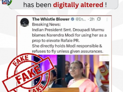 PIB Fact Check flags AI-manipulated video of President Murmu with false claims about PM Modi, Rafale | PIB Fact Check flags AI-manipulated video of President Murmu with false claims about PM Modi, Rafale PIB Fact Check flags AI-manipulated video of President Murmu with false claims about PM Modi, Rafale | PIB Fact Check flags AI-manipulated video of President Murmu with false claims about PM Modi, Rafale