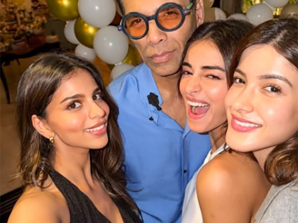 Karan Johar strikes a pose with B-town newbies Suhana Khan, Shanaya Kapoor at Ananya Panday's lavish birthday bash | Karan Johar strikes a pose with B-town newbies Suhana Khan, Shanaya Kapoor at Ananya Panday's lavish birthday bash Karan Johar strikes a pose with B-town newbies Suhana Khan, Shanaya Kapoor at Ananya Panday's lavish birthday bash | Karan Johar strikes a pose with B-town newbies Suhana Khan, Shanaya Kapoor at Ananya Panday's lavish birthday bash