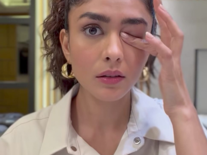 Mrunal Thakur showcases hilarious post eye-makeup struggles | Mrunal Thakur showcases hilarious post eye-makeup struggles