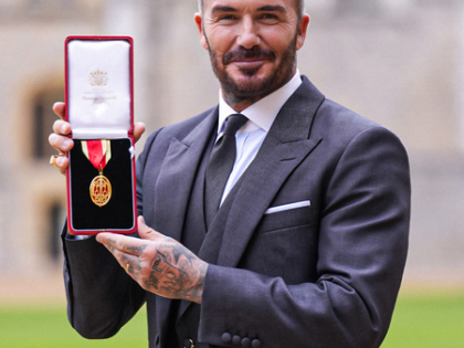 Sir David Beckham receives knighthood at Windsor Castle | Sir David Beckham receives knighthood at Windsor Castle