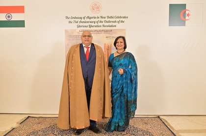 India reiterates strengthening bilateral ties during Algeria's 71st Revolution Day celebration | India reiterates strengthening bilateral ties during Algeria's 71st Revolution Day celebration India reiterates strengthening bilateral ties during Algeria's 71st Revolution Day celebration | India reiterates strengthening bilateral ties during Algeria's 71st Revolution Day celebration