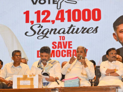 Vote theft: We will launch struggle to protect democracy, says K'taka CM as he releases papers | Vote theft: We will launch struggle to protect democracy, says K'taka CM as he releases papers Vote theft: We will launch struggle to protect democracy, says K'taka CM as he releases papers | Vote theft: We will launch struggle to protect democracy, says K'taka CM as he releases papers