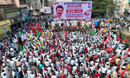 DMK, allies stage statewide stir against Election Commission's voter roll revision | DMK, allies stage statewide stir against Election Commission's voter roll revision