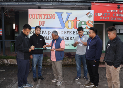 Counting of votes begins in Mizoram bypolls amid tight security | Counting of votes begins in Mizoram bypolls amid tight security