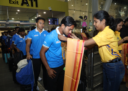 Indian junior men's hockey team arrives in Chennai for World Cup 2025 | Indian junior men's hockey team arrives in Chennai for World Cup 2025 Indian junior men's hockey team arrives in Chennai for World Cup 2025 | Indian junior men's hockey team arrives in Chennai for World Cup 2025