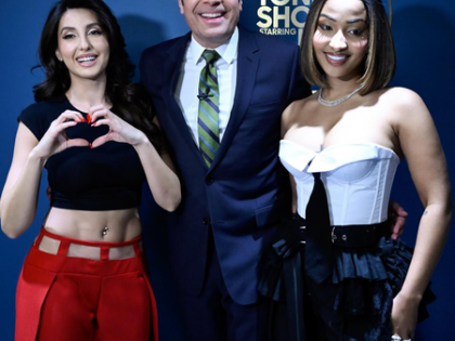 Nora Fatehi poses with Jimmy Fallon as she makes her debut on ‘The Tonight Show’ | Nora Fatehi poses with Jimmy Fallon as she makes her debut on ‘The Tonight Show’