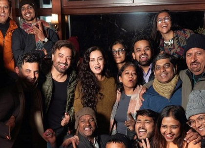 Dia Mirza wraps up her upcoming love story with Rahul Bhat, shares celebration pics | Dia Mirza wraps up her upcoming love story with Rahul Bhat, shares celebration pics