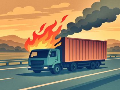 Rajasthan: Container catches fire after crash on Delhi-Mumbai Expressway; driver burnt alive | Rajasthan: Container catches fire after crash on Delhi-Mumbai Expressway; driver burnt alive Rajasthan: Container catches fire after crash on Delhi-Mumbai Expressway; driver burnt alive | Rajasthan: Container catches fire after crash on Delhi-Mumbai Expressway; driver burnt alive