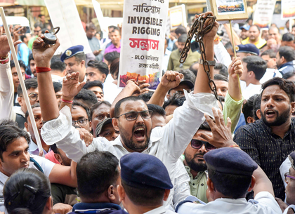 Bengal: BLOs protest outside CEO office over 'excessive' SIR work pressure | Bengal: BLOs protest outside CEO office over 'excessive' SIR work pressure