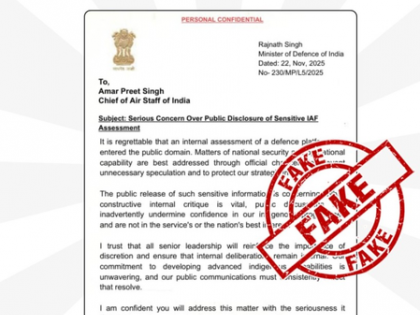 PIB debunks letter attributed to Defence Minister, urges public to refrain from sharing misinformation | PIB debunks letter attributed to Defence Minister, urges public to refrain from sharing misinformation