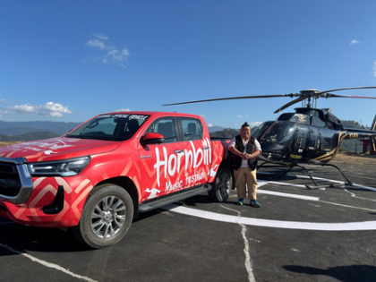 Nagaland tourism minister flags off aerial helicopter experience for Hornbill Festival | Nagaland tourism minister flags off aerial helicopter experience for Hornbill Festival