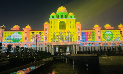 Stage set for Telangana Rising Global Summit | Stage set for Telangana Rising Global Summit Stage set for Telangana Rising Global Summit | Stage set for Telangana Rising Global Summit