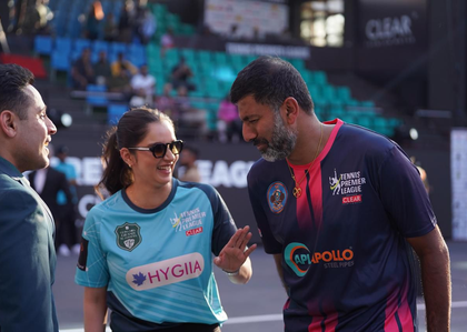 Sania, Bopanna take to court for exhibition match on opening day of Tennis Premier League 7 | Sania, Bopanna take to court for exhibition match on opening day of Tennis Premier League 7