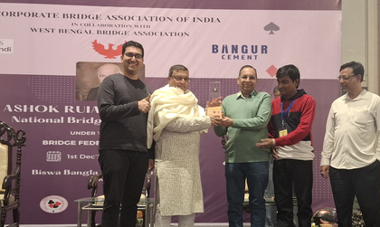 Winter National Bridge: Rajeshwar Tiwari & Shubham Acharya lead field in Match Point Pairs Event | Winter National Bridge: Rajeshwar Tiwari & Shubham Acharya lead field in Match Point Pairs Event Winter National Bridge: Rajeshwar Tiwari & Shubham Acharya lead field in Match Point Pairs Event | Winter National Bridge: Rajeshwar Tiwari & Shubham Acharya lead field in Match Point Pairs Event