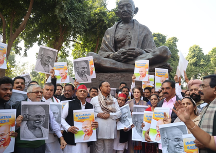 ‘Insult to Mahatma Gandhi’: Oppn protests outside Parliament against move to replace MGNREGA | ‘Insult to Mahatma Gandhi’: Oppn protests outside Parliament against move to replace MGNREGA ‘Insult to Mahatma Gandhi’: Oppn protests outside Parliament against move to replace MGNREGA | ‘Insult to Mahatma Gandhi’: Oppn protests outside Parliament against move to replace MGNREGA